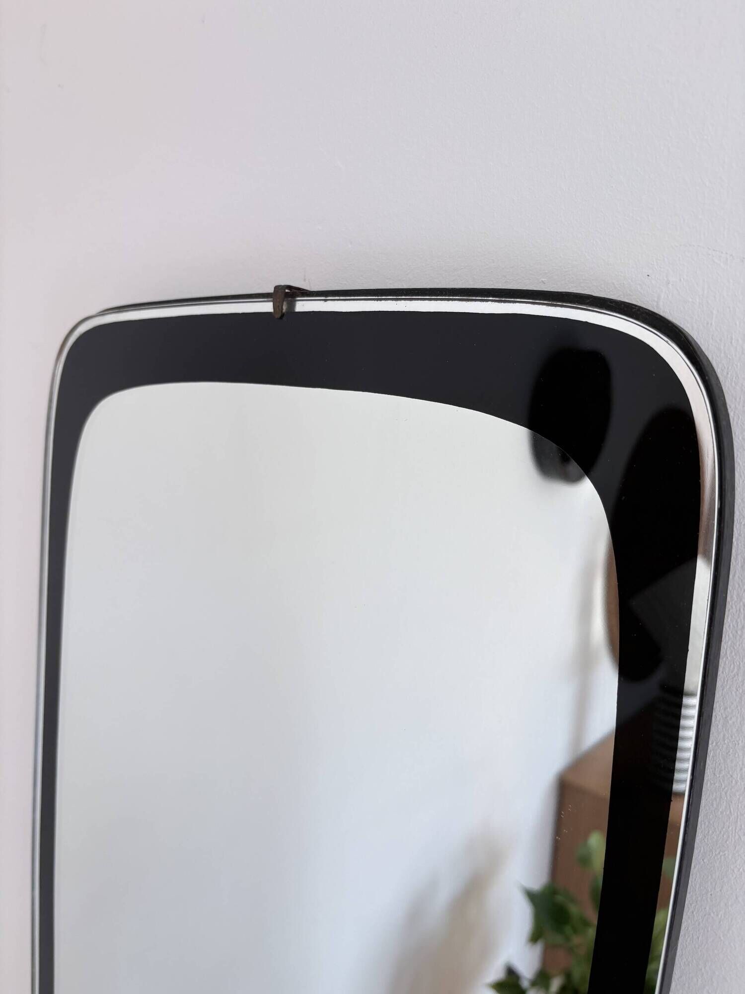 Large, asymmetrical Rockabilly-style crystal mirror, 1960s.