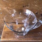 Ancien service pichet et 5 verres a pied en verre gravé art de table vintage