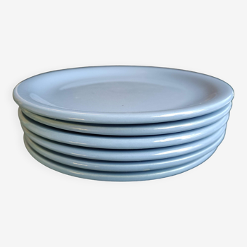 Set of 6 blue earthenware dessert plates