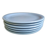 Set de 6 assiettes à dessert en faïence bleue