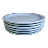 Set of 6 blue earthenware dessert plates