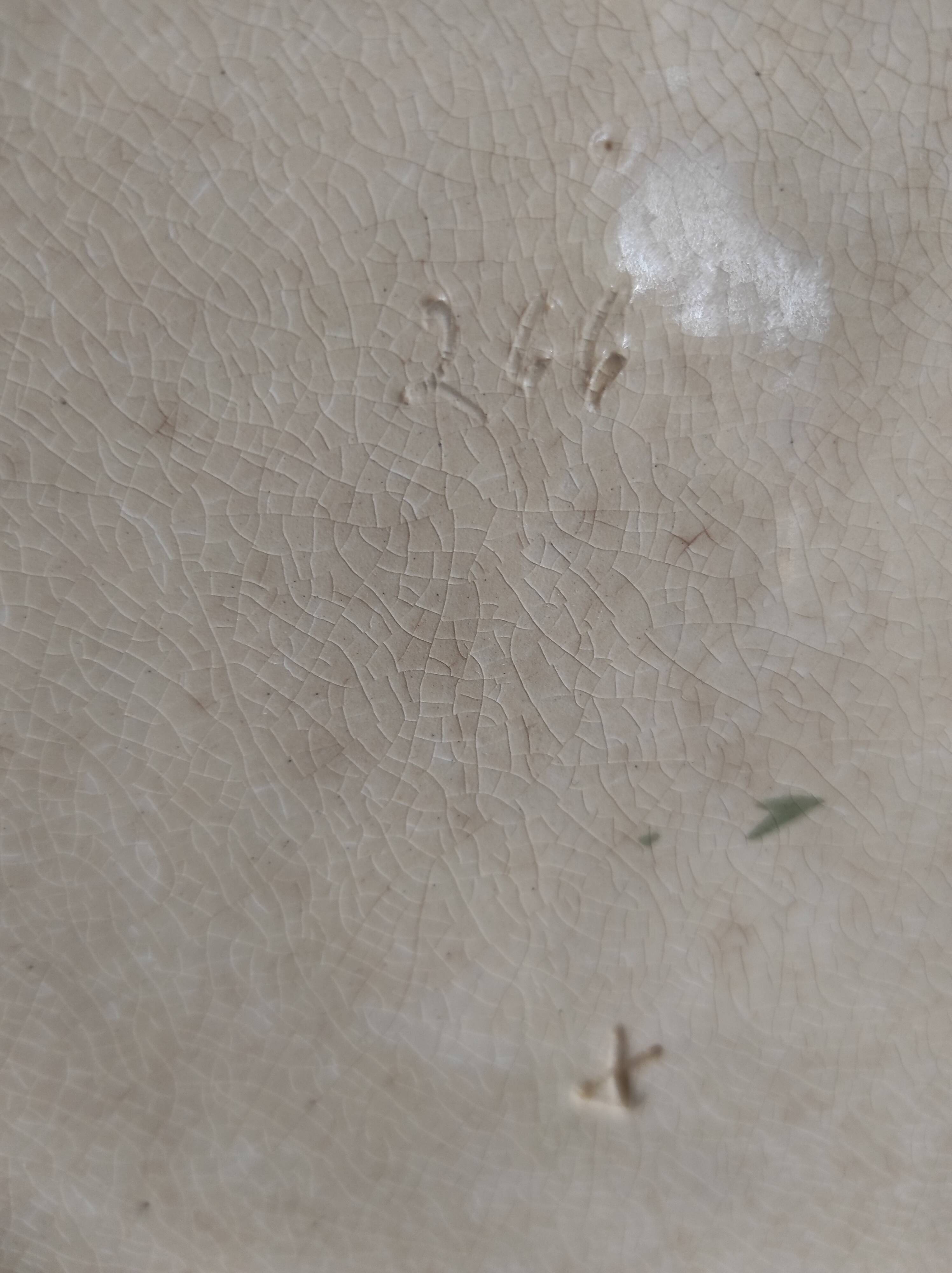 Vintage French round serving plate faience de Rouen, representing a horn of plenty