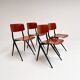 Set of 4 school chairs by Ynske Kooistra for Marko Holland, 1960s.