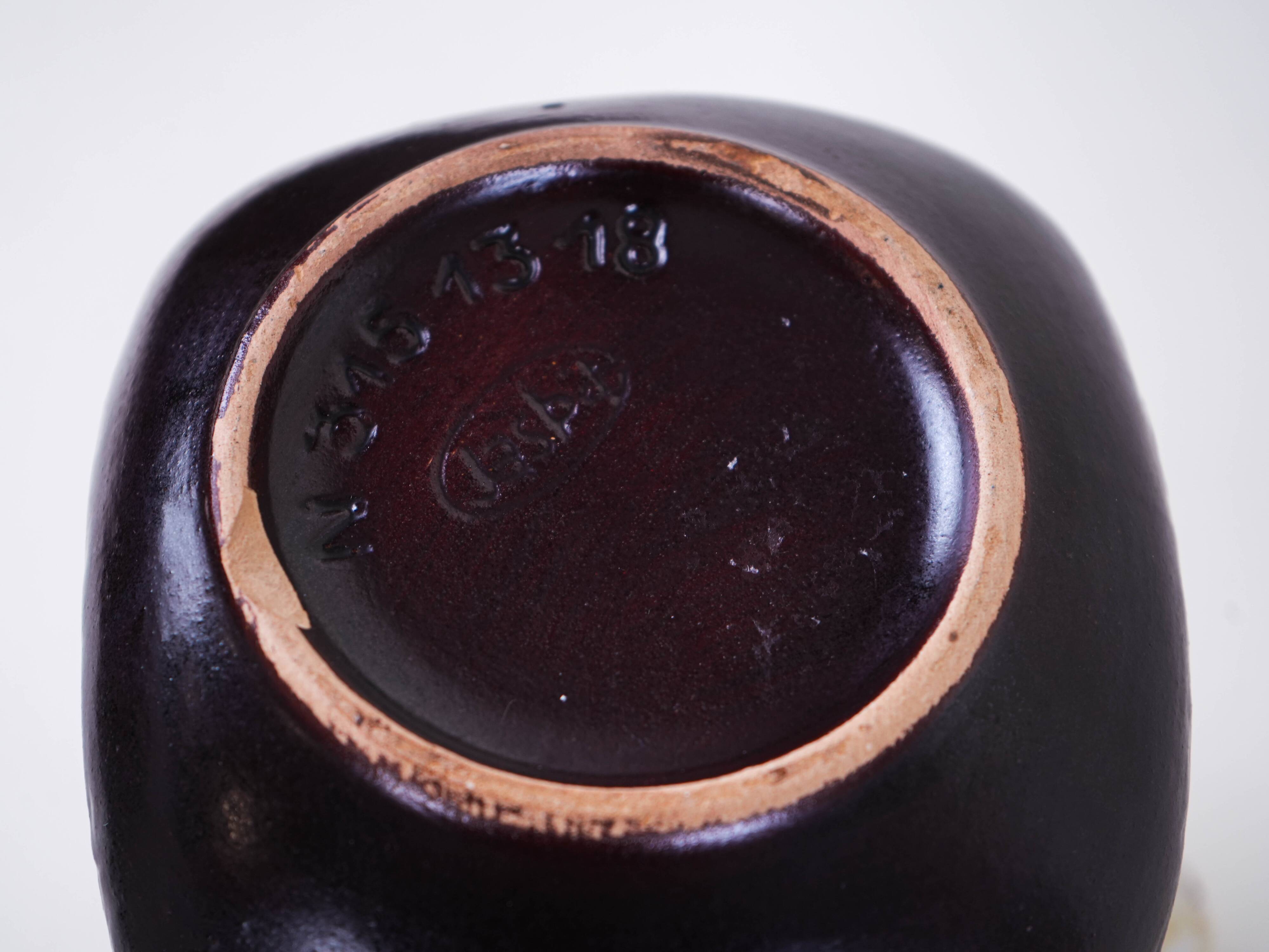 Ceramic vase with a handle, Danish design, 1960s, made in Denmark