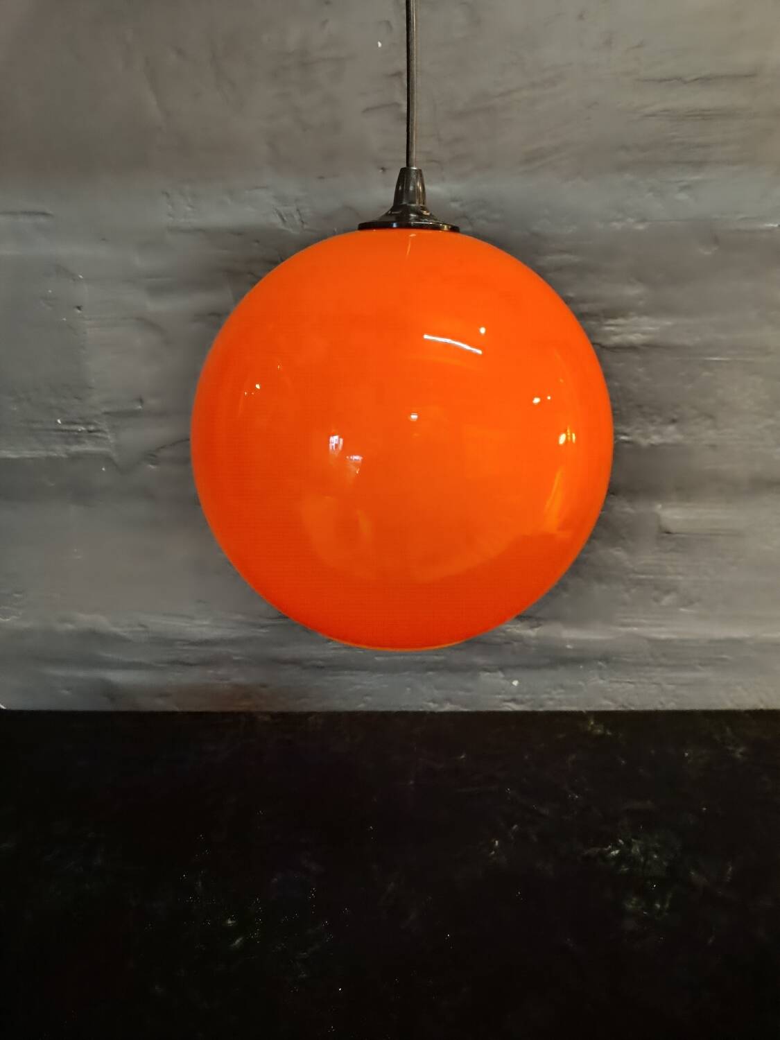 Vintage orange sphere chandelier