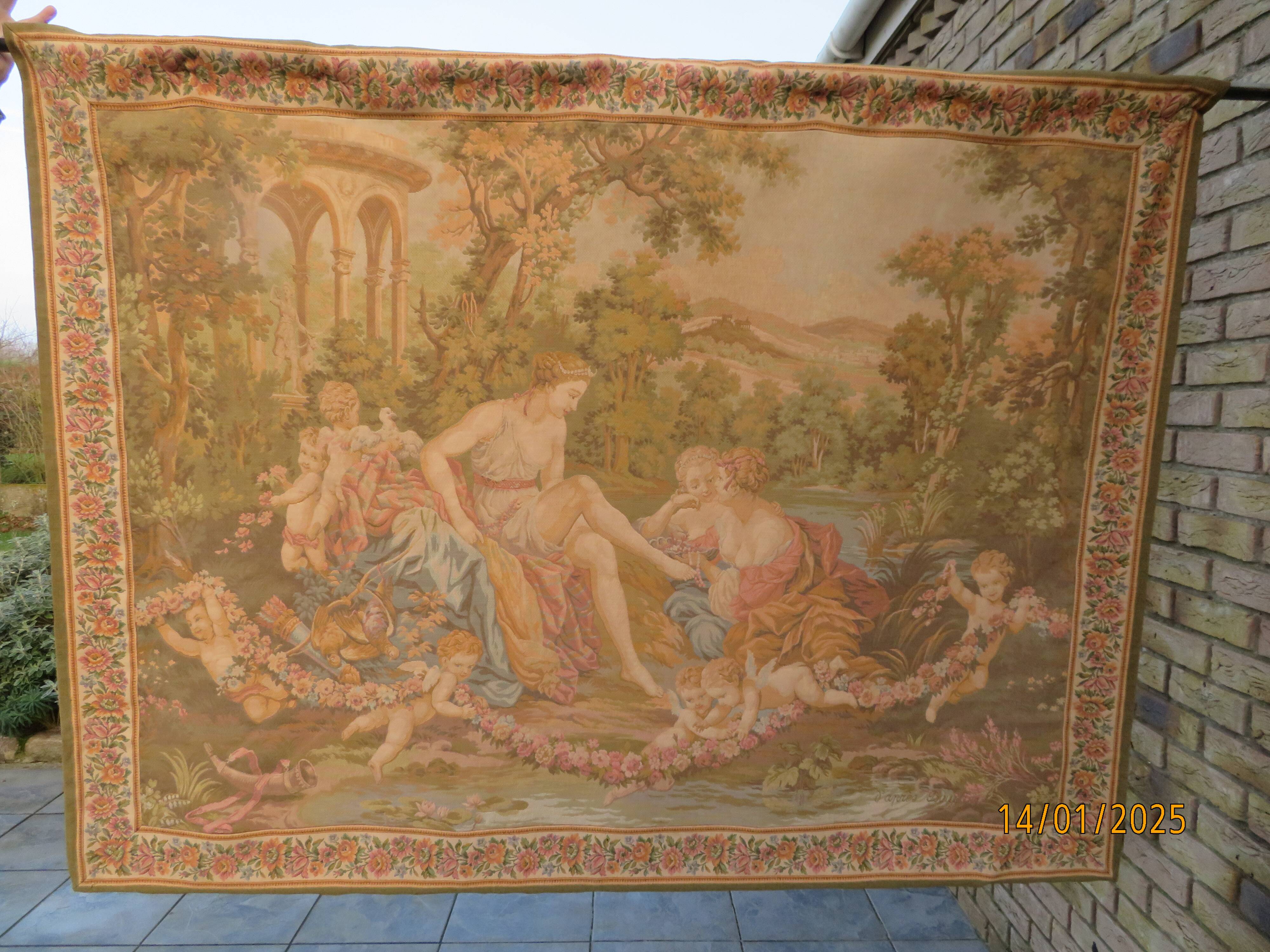Tapestry 137/184 on bars by Jules Pansu from the Gobelins factory, late 19th century