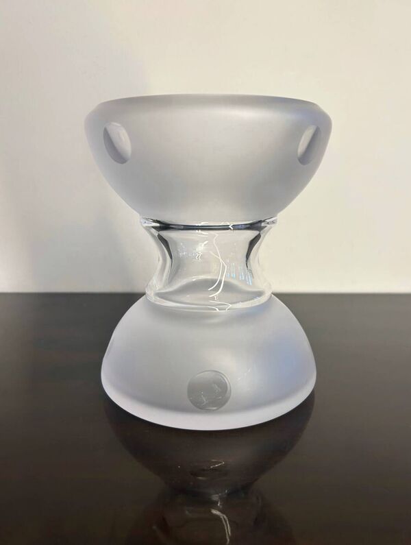 Vase cristal design diabolo années 80