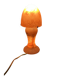 Lampe champignon art déco en verre rouge