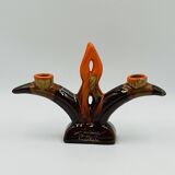 Double candlestick Vallauris Fontaine de Vaucluse vintage ceramic