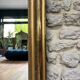 Louis-Philippe mirror gilded with gold leaf, 110.5cm/86cm trumeau