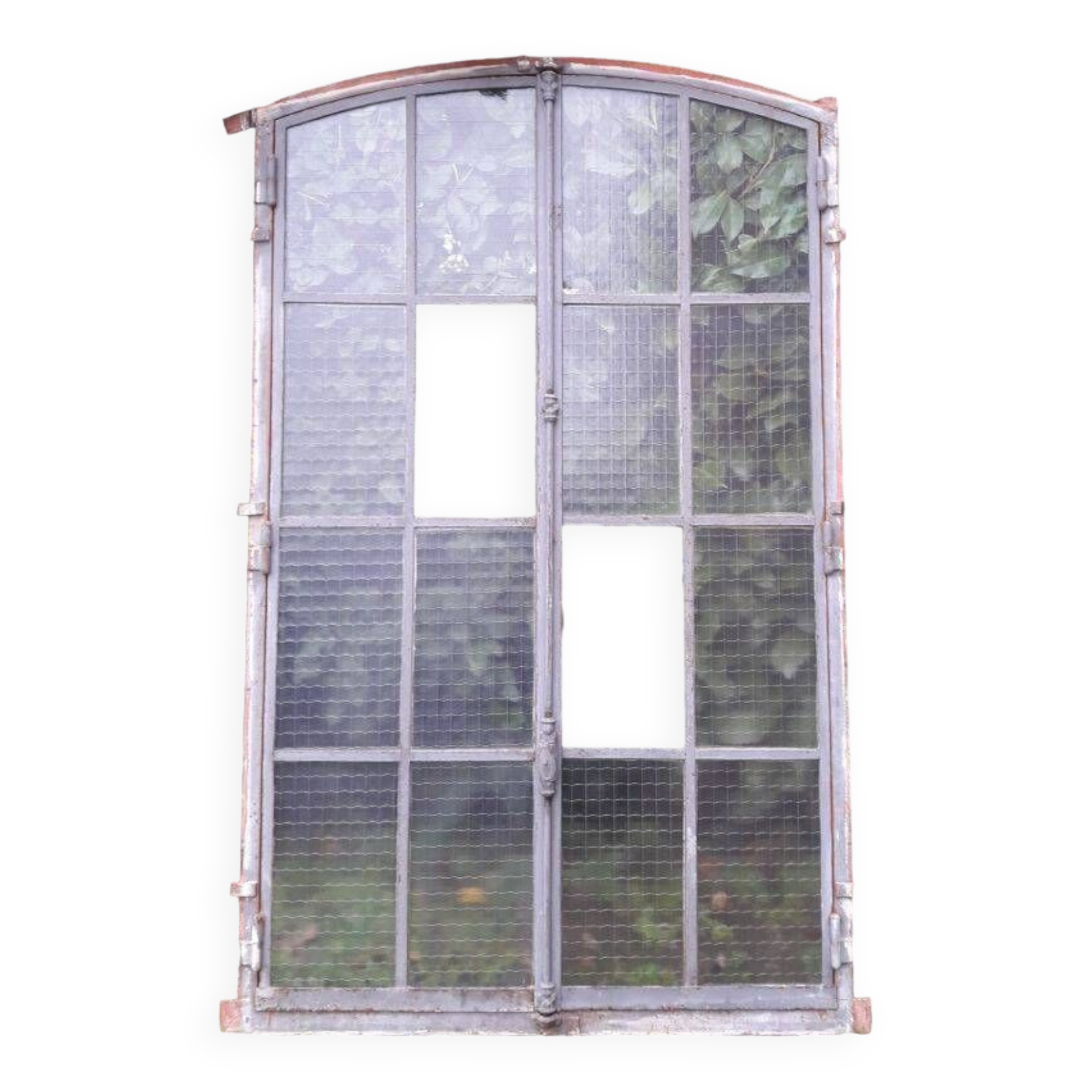 Window L107xH174 industrial curved metal glass roof frame reinforced glass