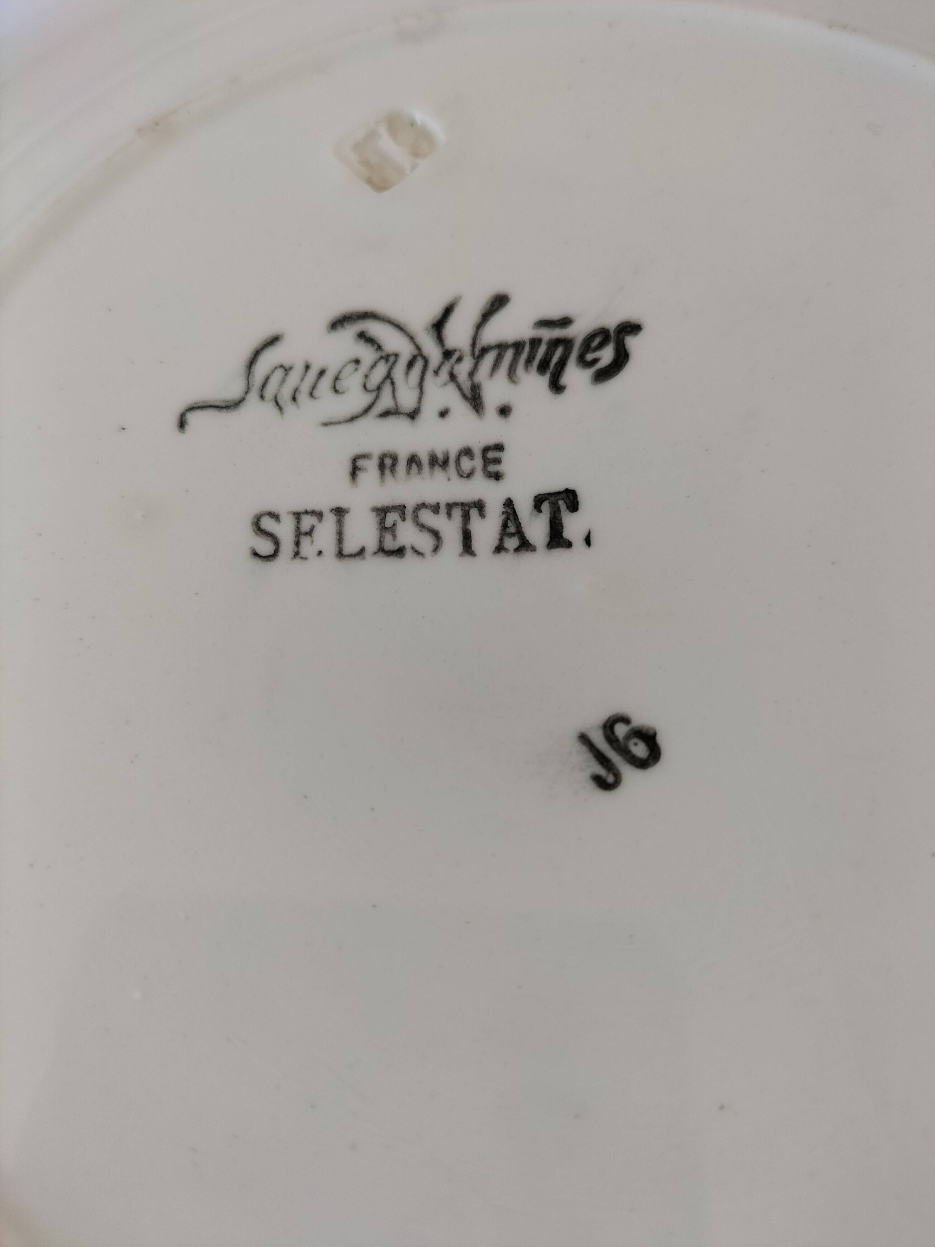 Sarreguemines ironstone plate, Selestat model