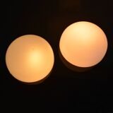 A pair of ote-4 type ceiling lamps, photosensitive materials factory foton, poland, 1980s.