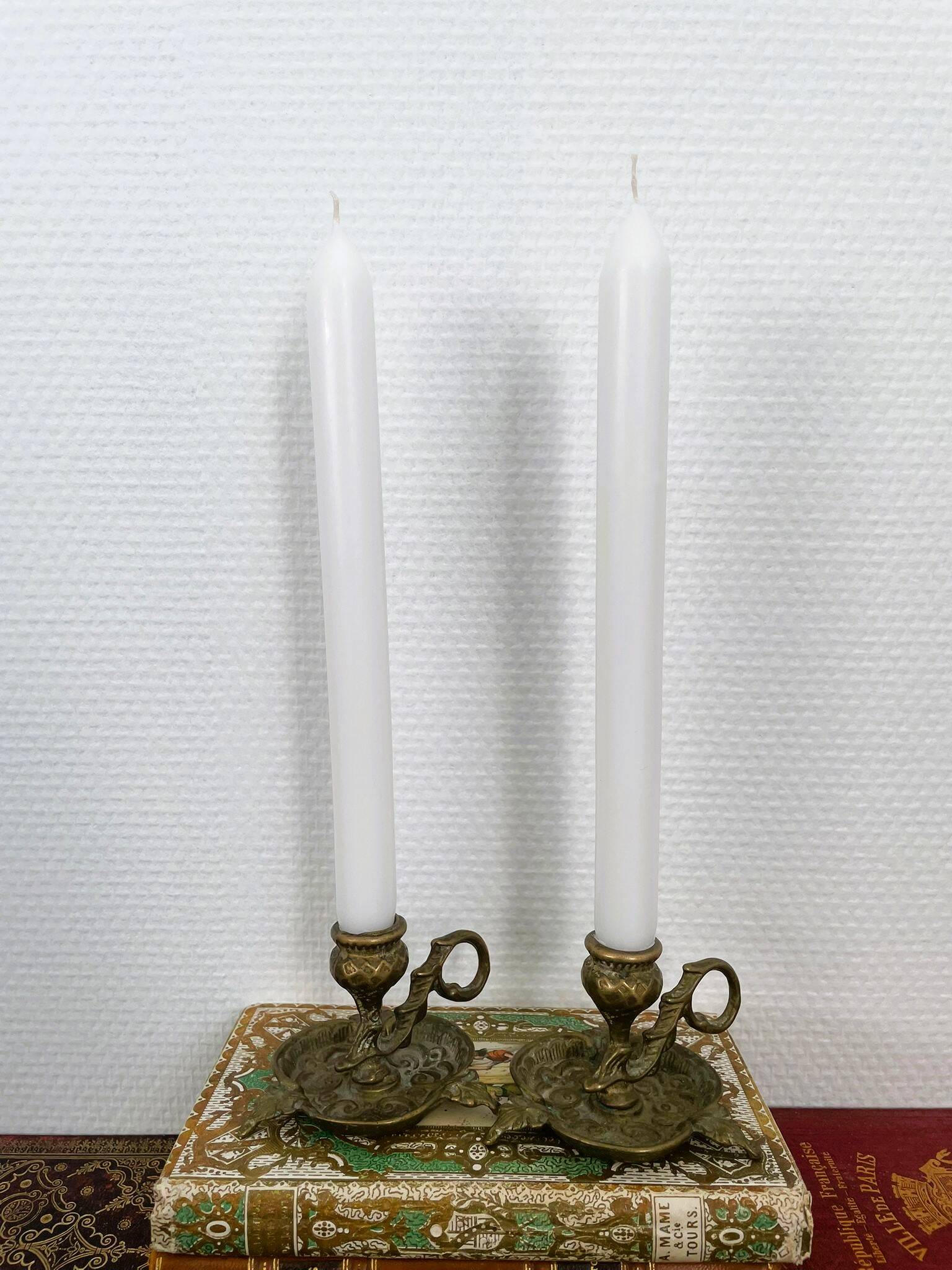 Pair of brass candlesticks