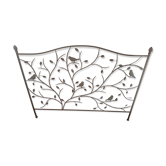 Romantic headboard "birds" in stainless steel grey