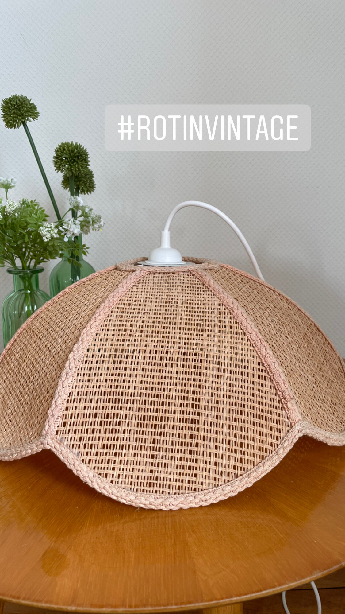 Suspension Rattan Vintage Rose Salmon