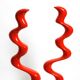 Two large limited abstract metal floor sculptures in red