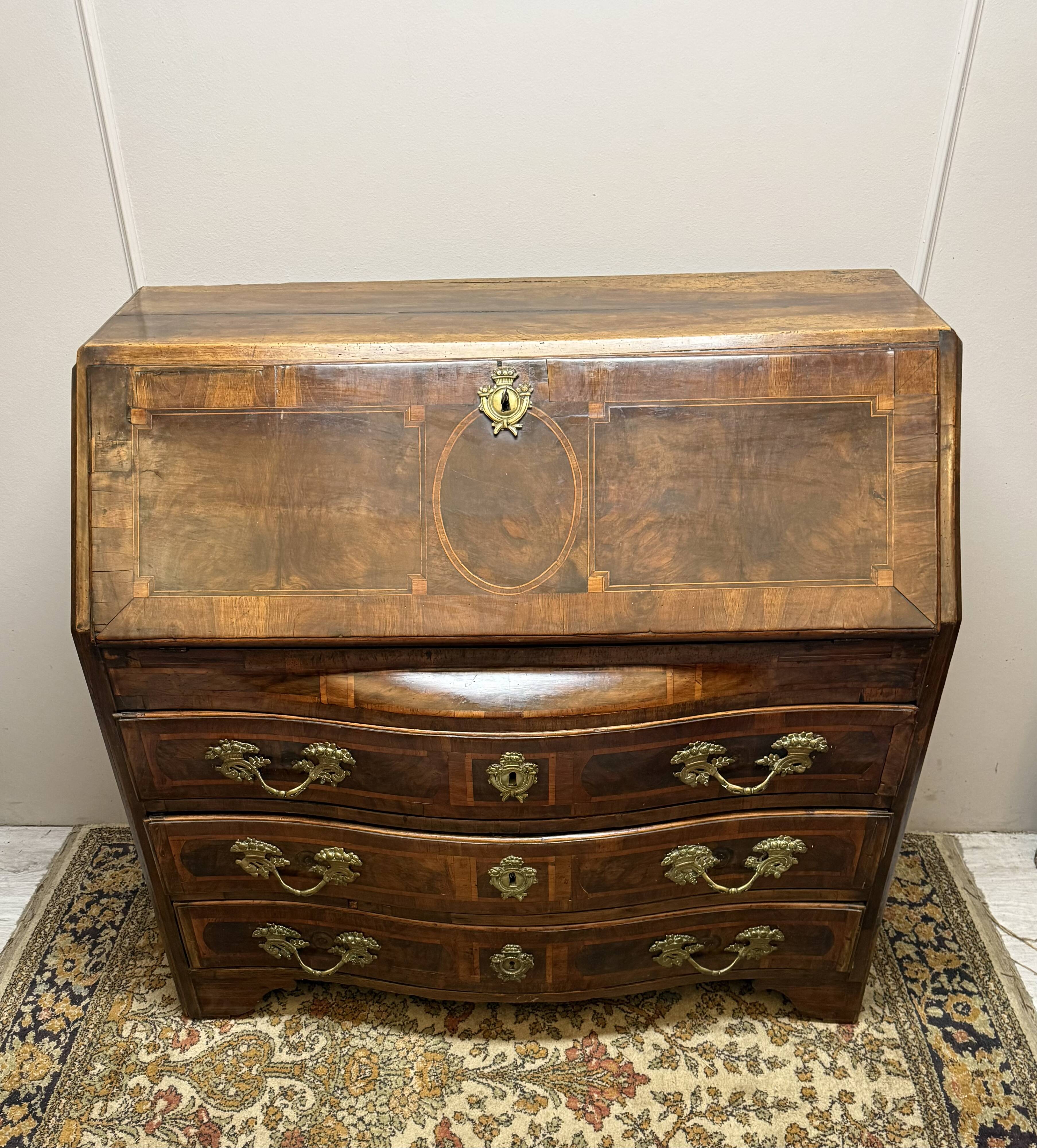 18th Century Marquetry Sloping Desk
