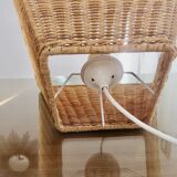 Large 1970s rattan pendant light