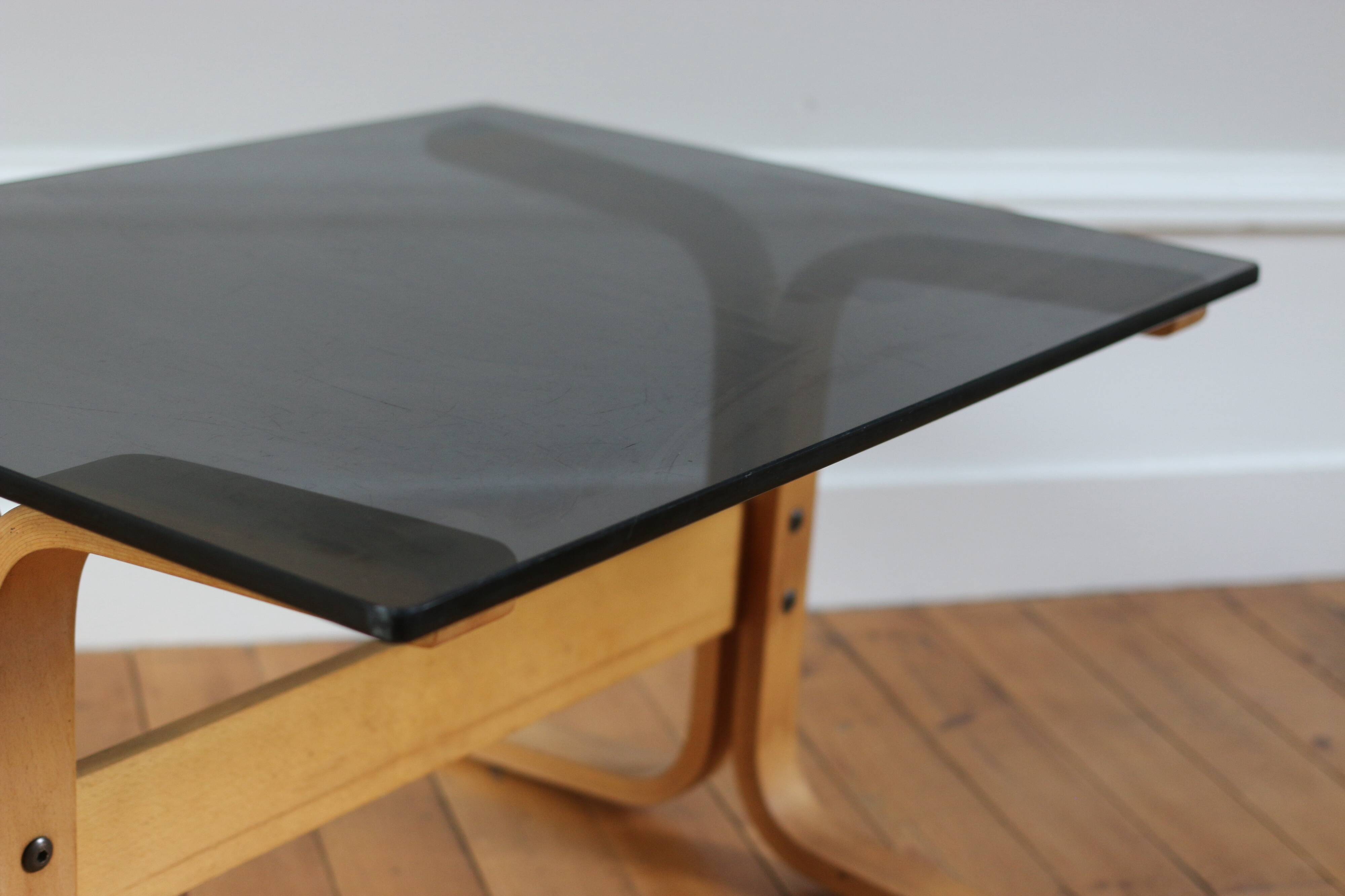 Vintage Scandinavian glass coffee table 1960 Ingmar Relling