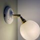 Vintage white opaline globe wall lamp