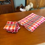Checkered tablecloth and matching towels