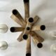 Scandinavian wooden candle holder, Denmark 1970s.