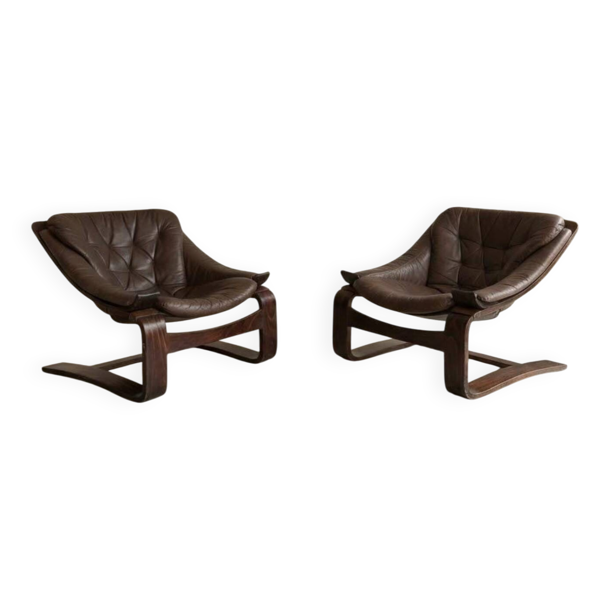 Fauteuil lounge scandinave Nelo Kroken mid-century