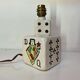 old ceramic desk lamp domino design and vintage card games 1950
