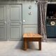Grande table basse vintage en bois massif (rénovée)