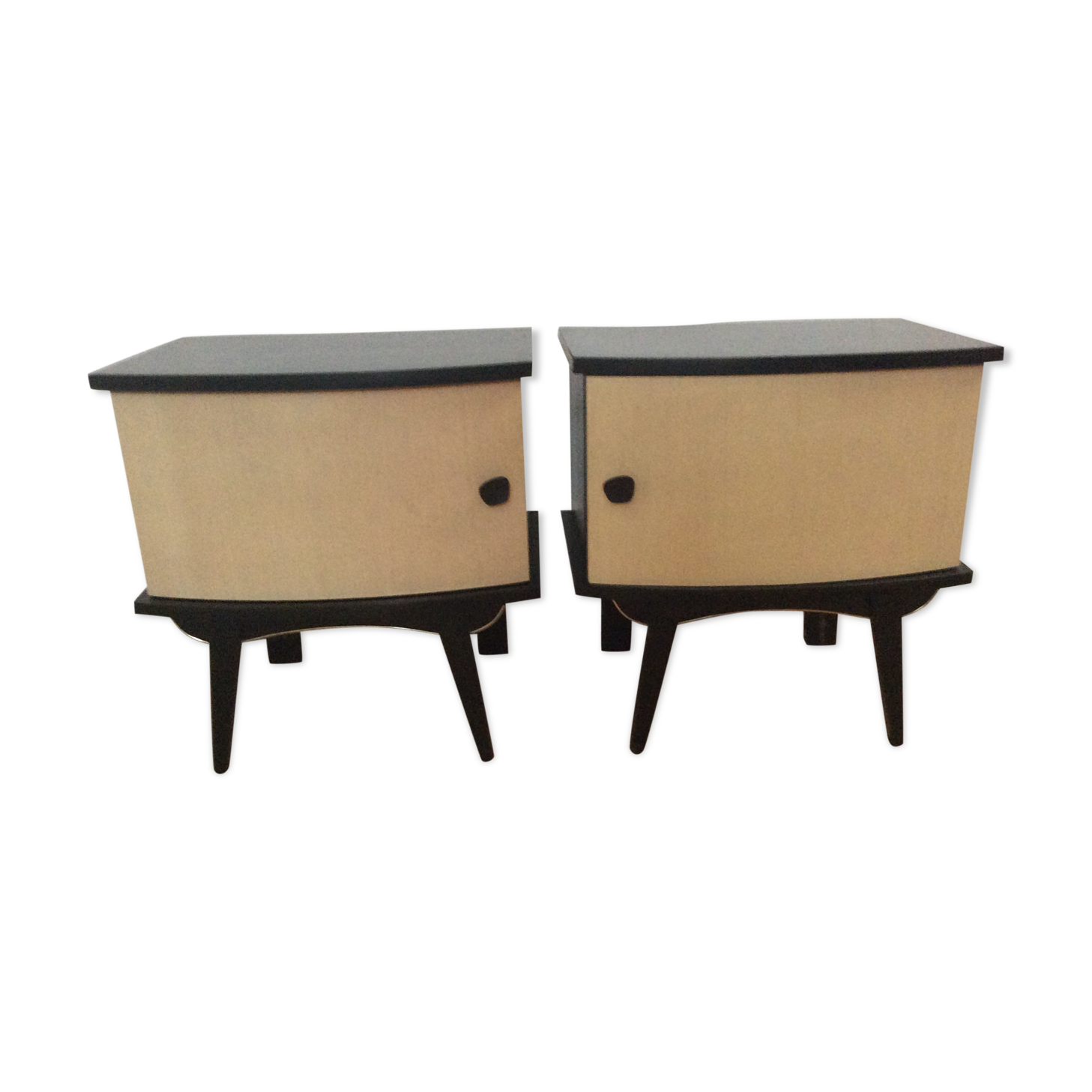 Pair of vintage wooden bedsides 1960