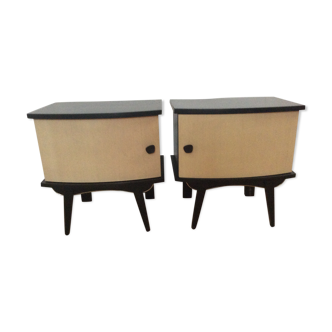Pair of vintage wooden bedsides 1960