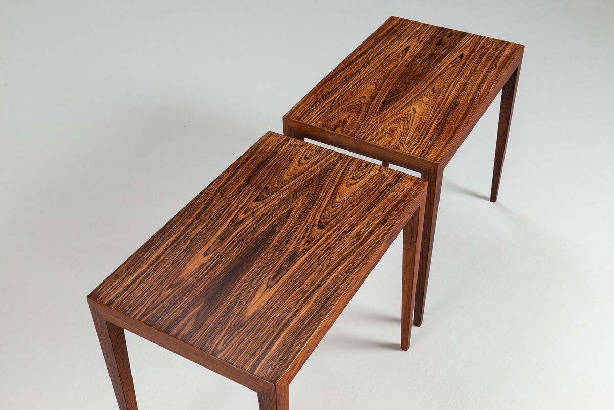 Severin Hansen side tables in rosewood Haslev Denmark 1960