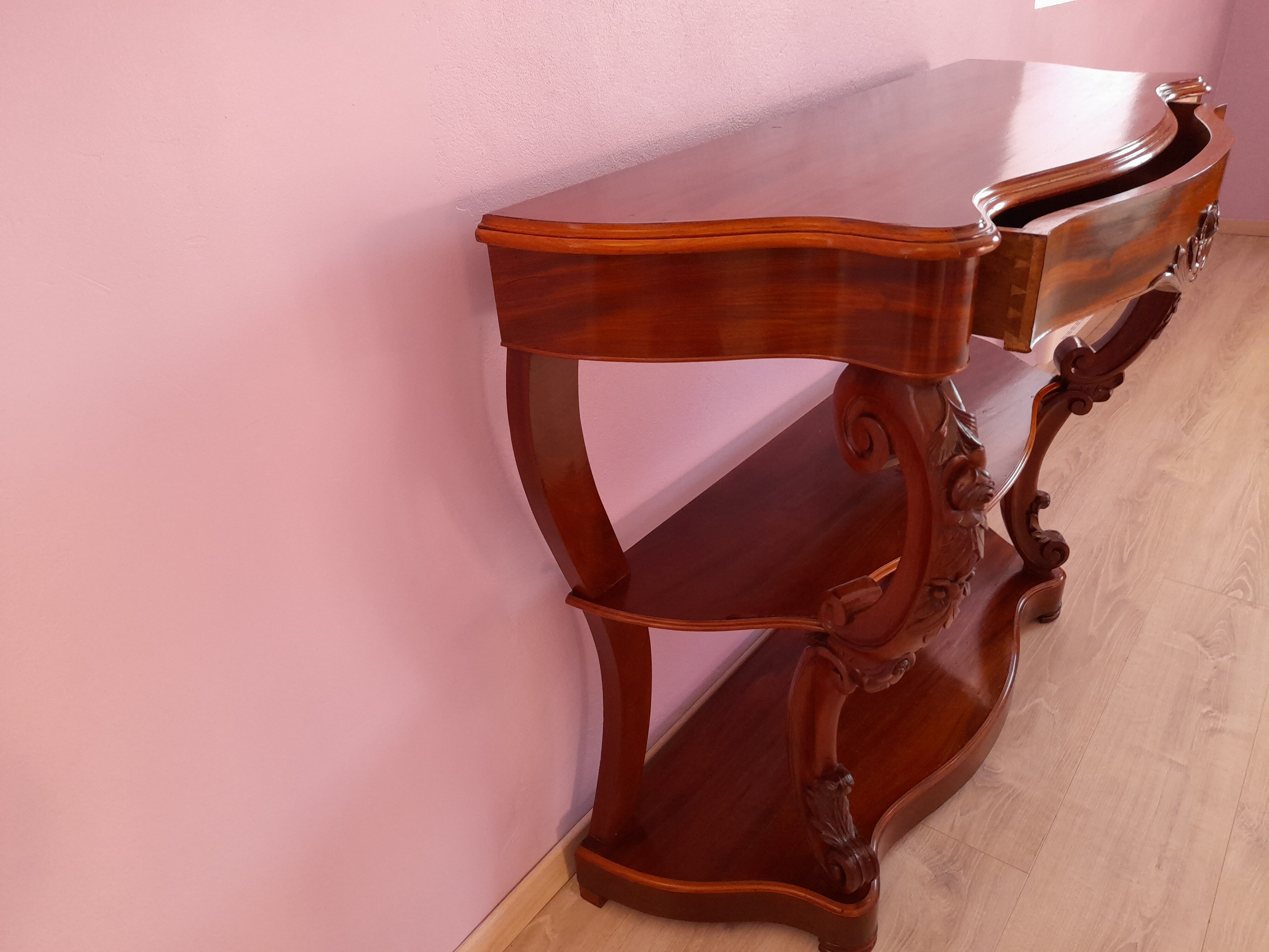 Serving console in mahogany style louis XV of Napoleon III period