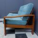 Teak and Green fabric Danish 3 seat sofa 1960s