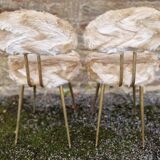 Pair of Pelfran 1970s furry chairs