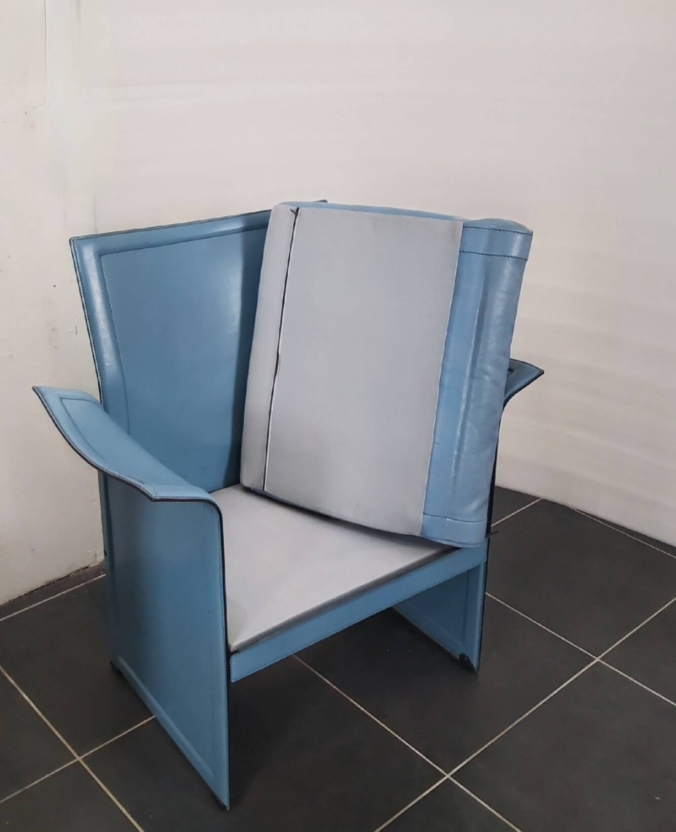 Korium Leather Armchairs by Tito Agnoli for Matteo Grassi, 1970s