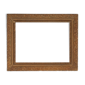 Cadre ancien bois stuc décor feuillage