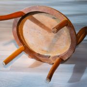 Le Corbusier style curved wood children's armchair, early 20th century