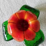 Set of three Murano flower candlesticks