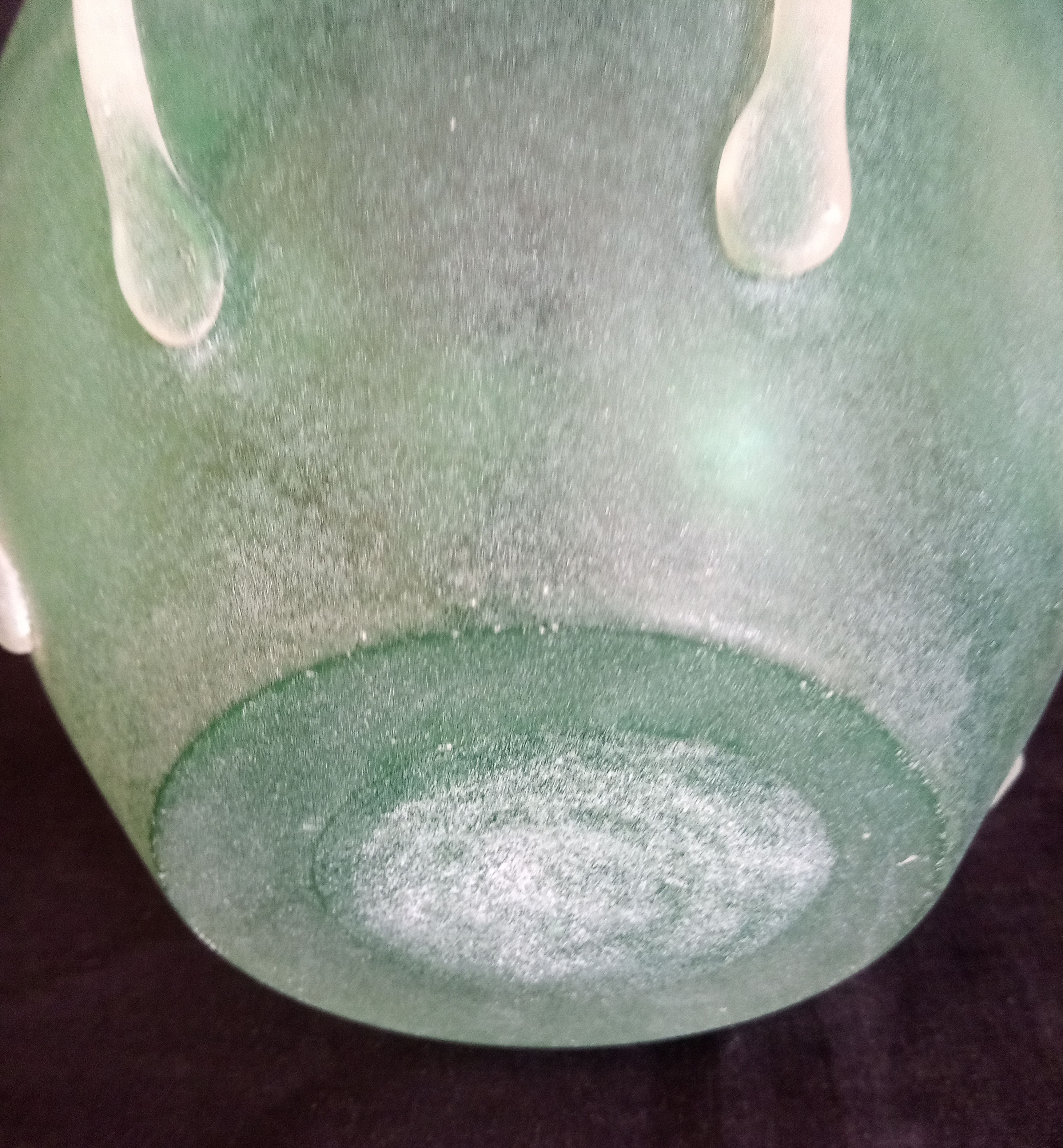 Vase in mint green glass paste, very decorative