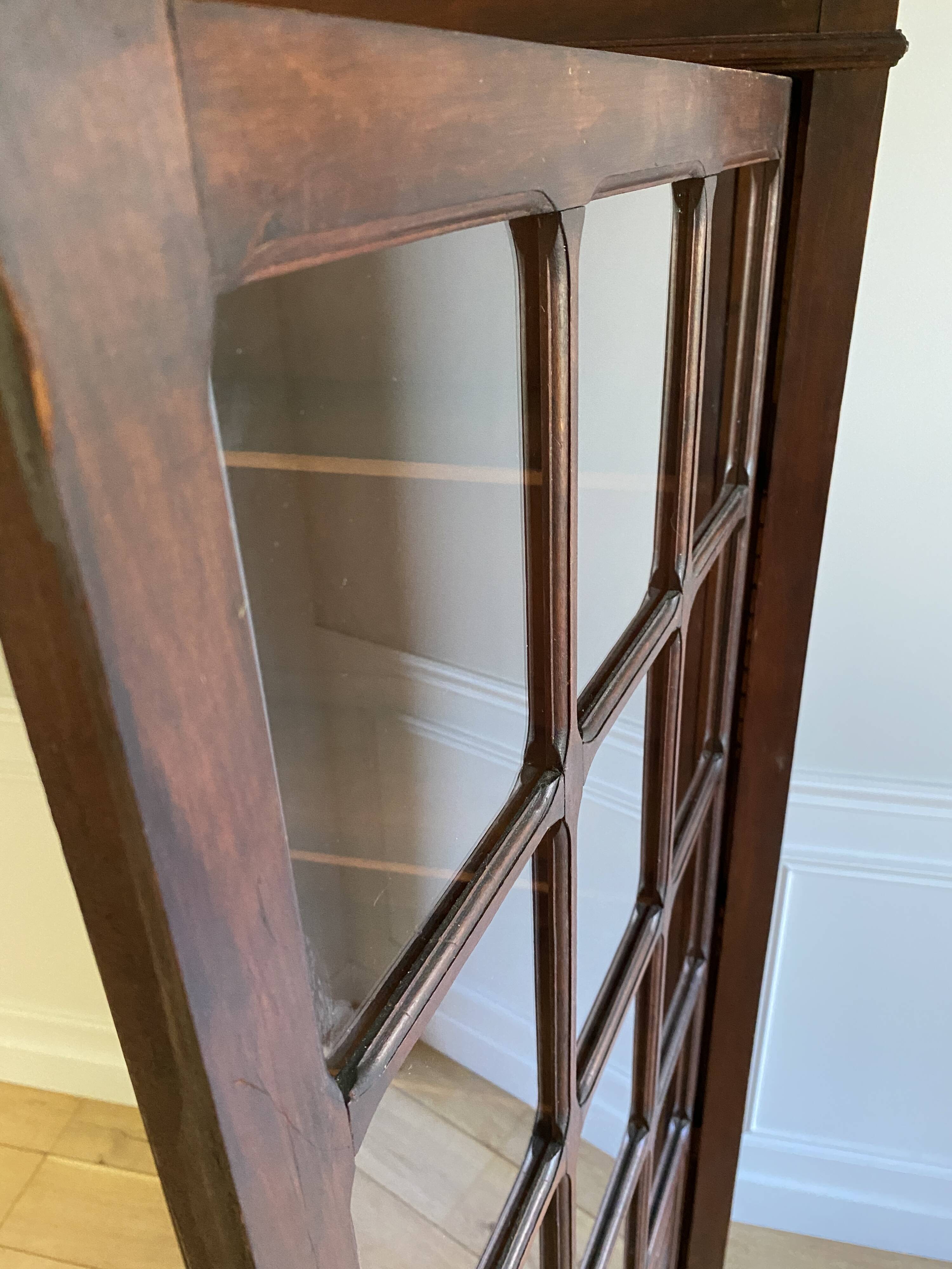 Parisian cupboard Bookcase Bonnetière glazed with small vintage tiles