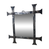 Miroir brutaliste en fer forgé