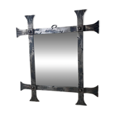 Miroir brutaliste en fer forgé