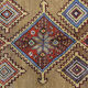 Tapis de laine beige fait à la main traditionnel géométrique tribal persan zone tapis- 102x210cm