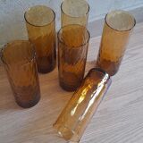6 verres ambré années 70