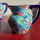 Cloisonné enamel tea service from Longwy in excellent condition.