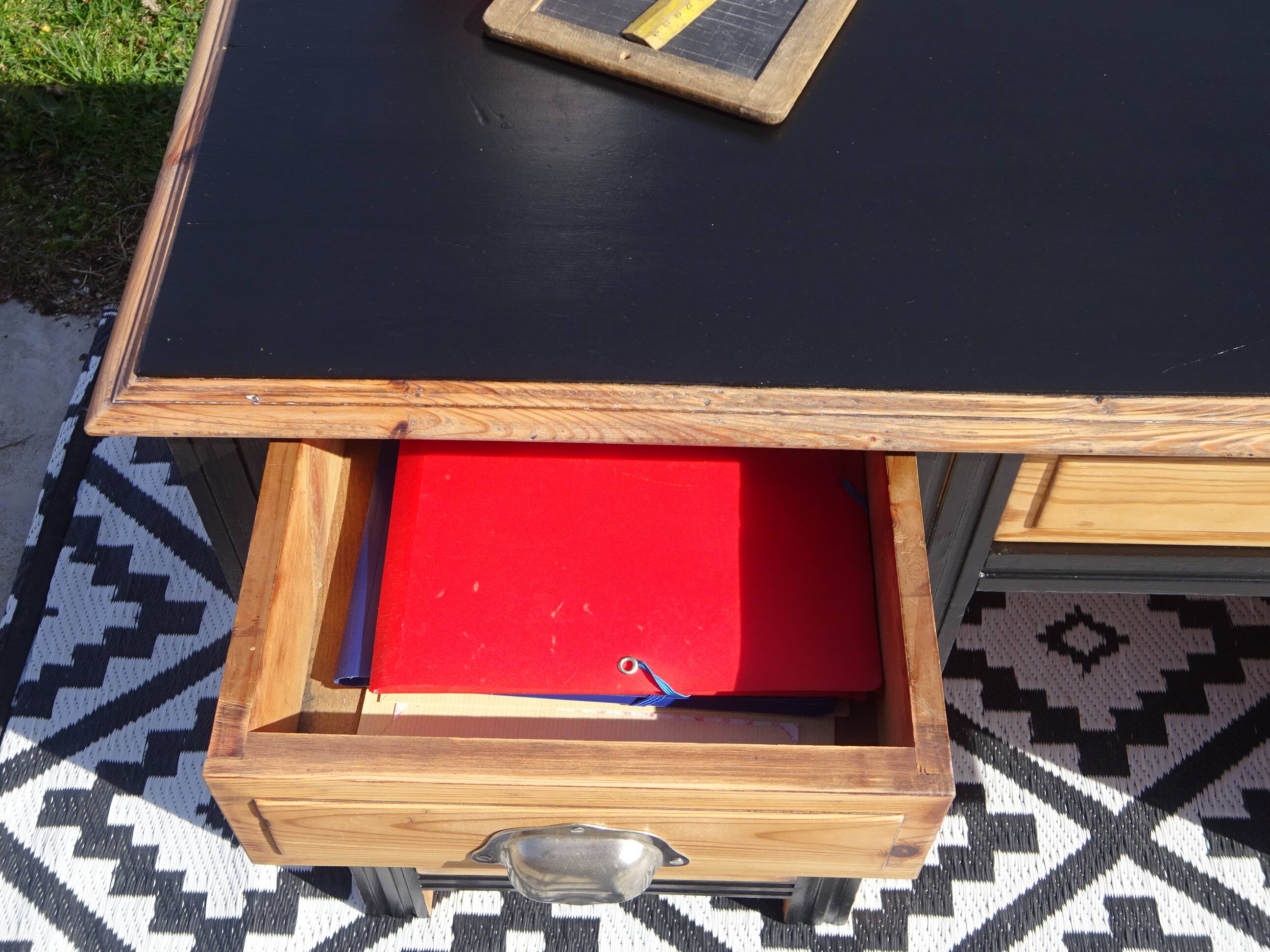 Vintage pine desk, restored