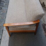Scandinavian daybed of the 60s wood and fabric