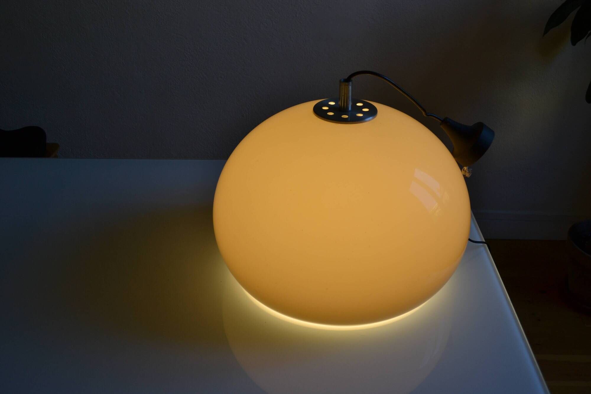 Brown gradient plastic pendant light 1970s